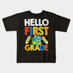 Hello First Grade 1st Grade Back To School Kids T-Shirt